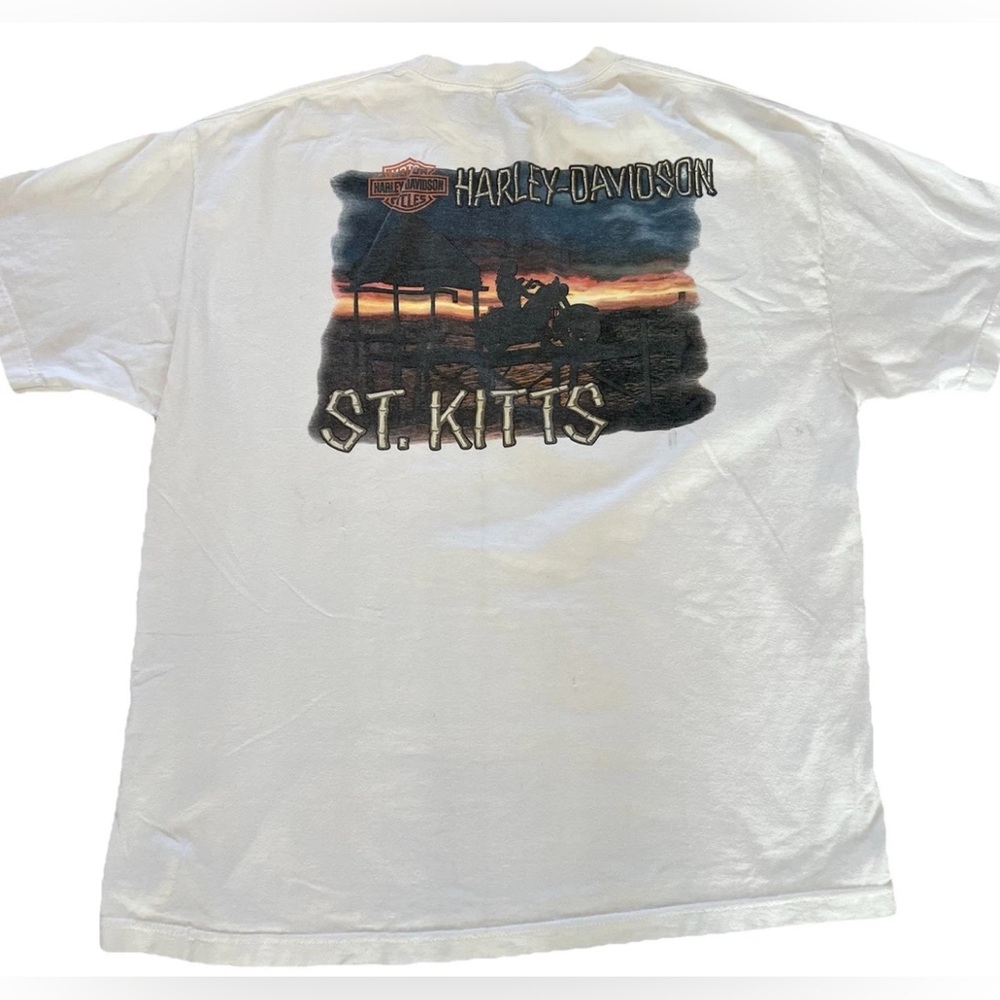 Harley Davidson Motorcycles T-Shirt Men’s XL White Short Sleeve Beach Biker